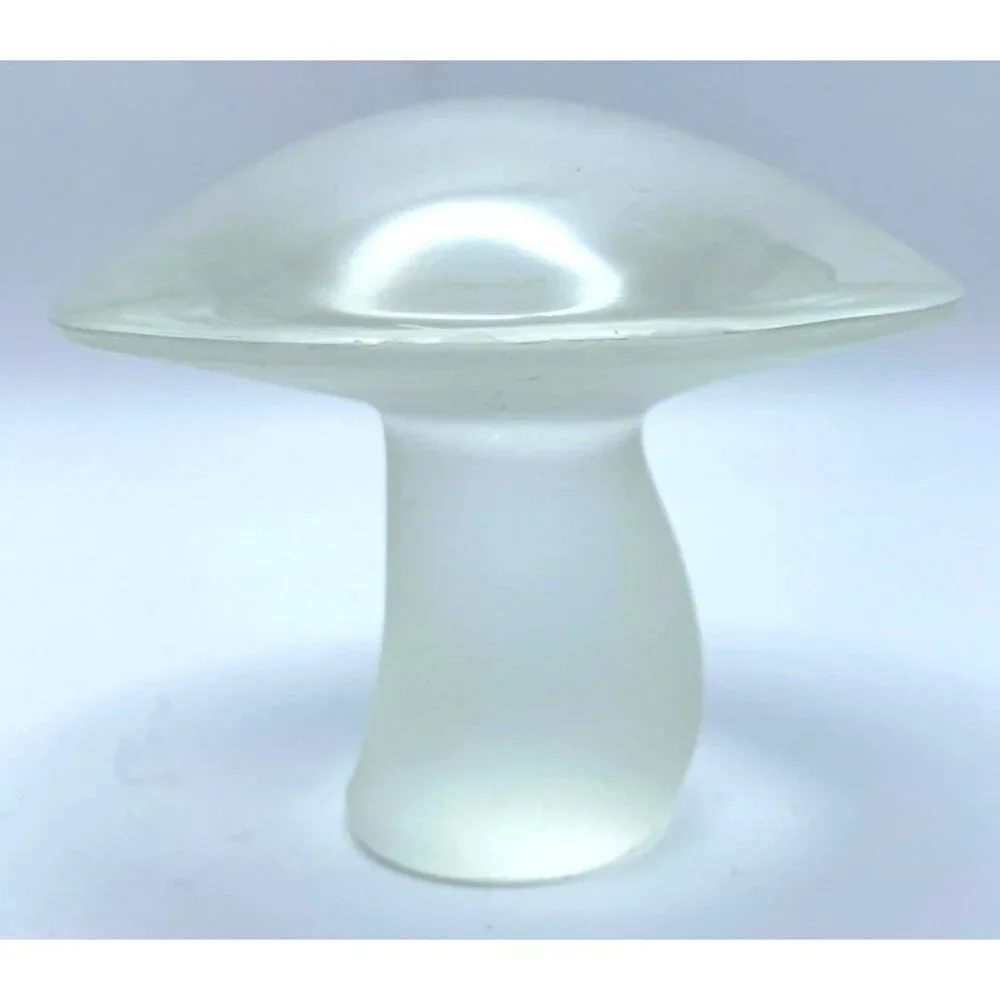 3 Viking Glass Mushrooms Persimmon Orange Amber Frosted Vintage MCM 60s 70s RARE - Picture 8 of 11